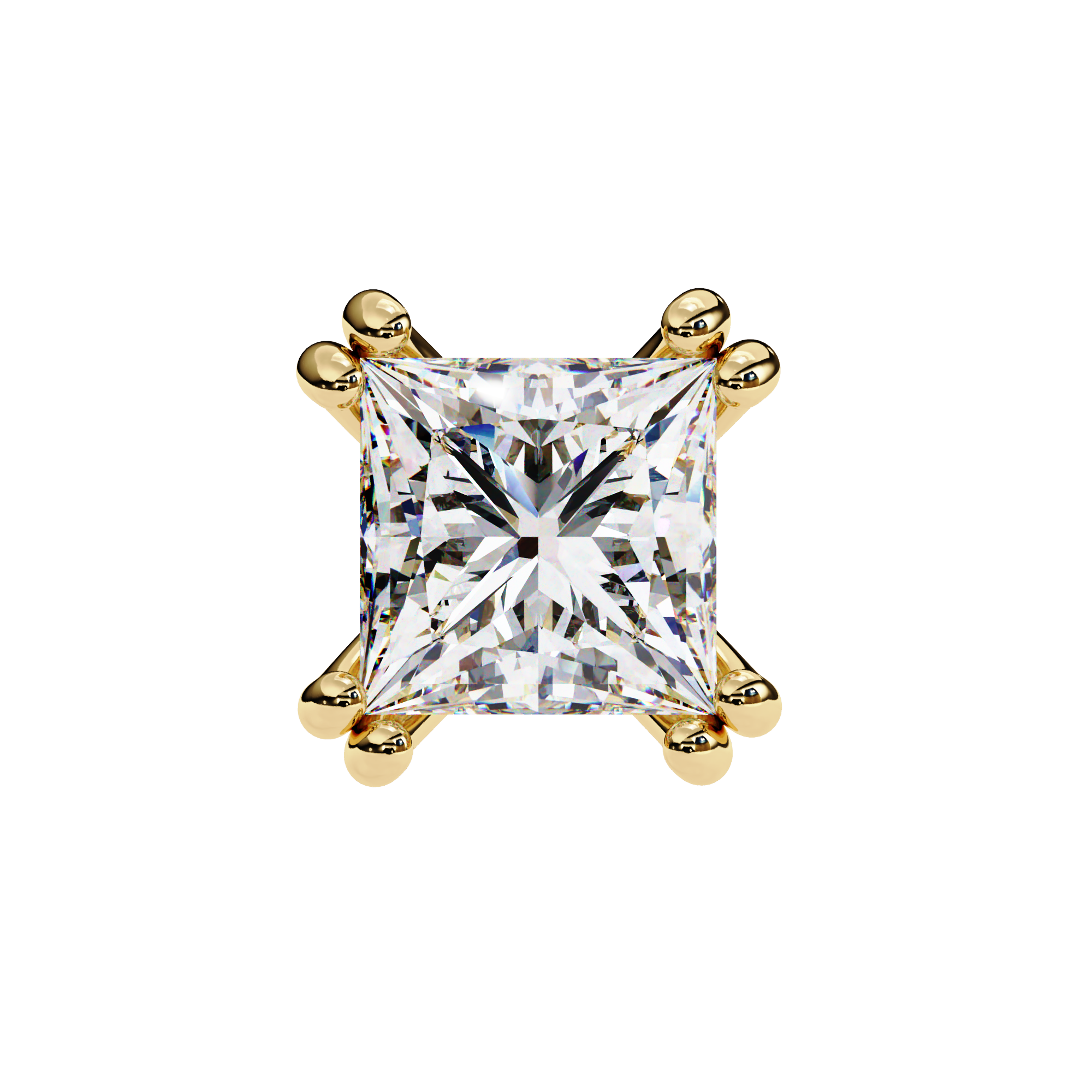 3 Carat Princess Shape Lab Diamond Stud Earrings