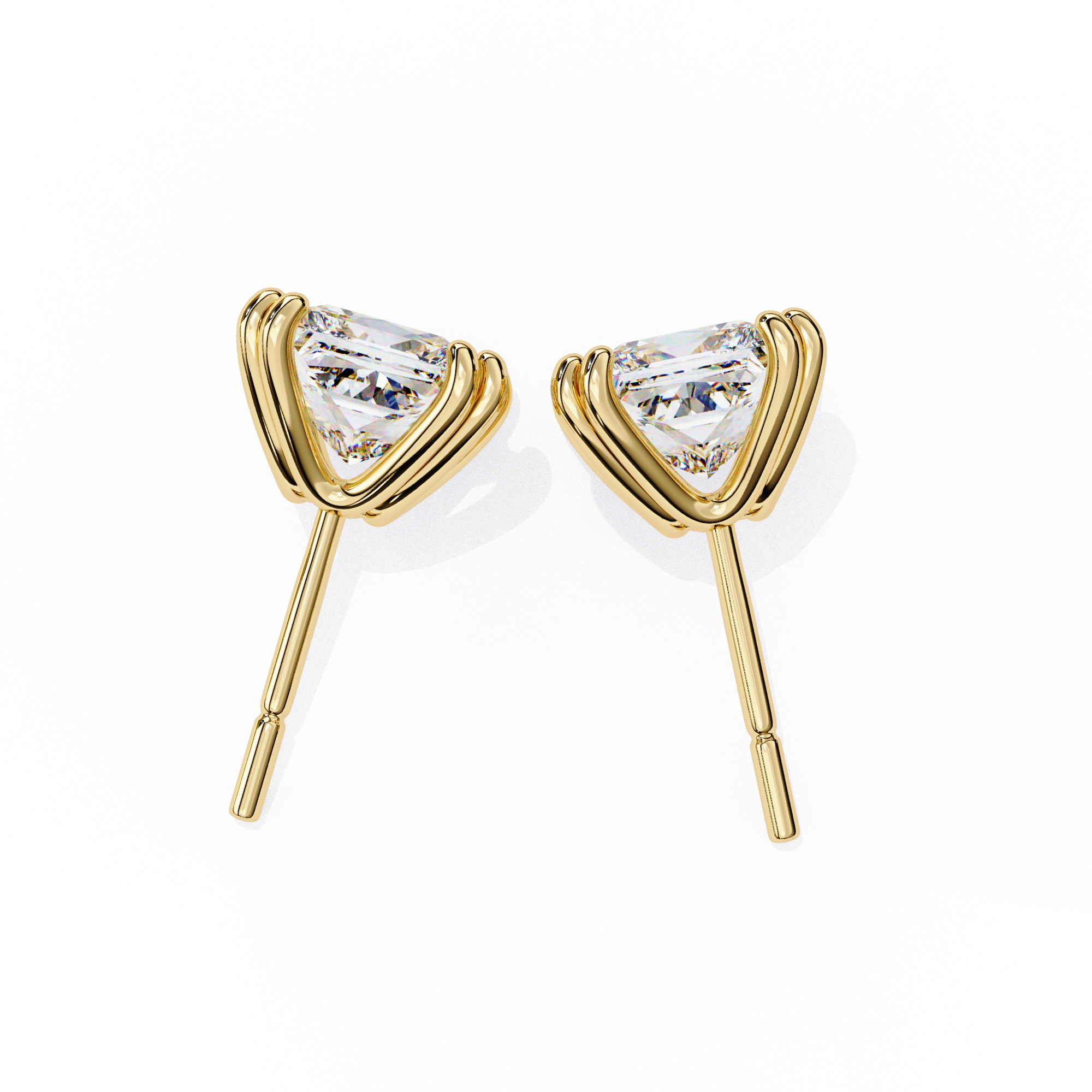 3 Carat Princess Shape Lab Diamond Stud Earrings