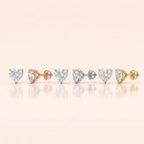 0.50 Ct to 5 Carat Heart Diamond Earrings in Multiple Settings