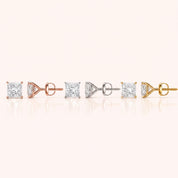 Princess Cut Diamond Earrings in Multiple Settings Martini Setting