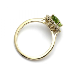 4.28 Carat Oval Shape Halo Peridot Gemstone Ring