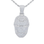 2.50 Carat Round Shaped Iron Man Helmet Lab Diamond Pendant 950 Platinum Natural Diamond