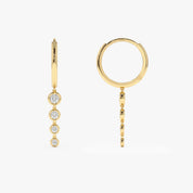 1 Carat Pear And Round Cut Prong Set Diamond Drop Earrings