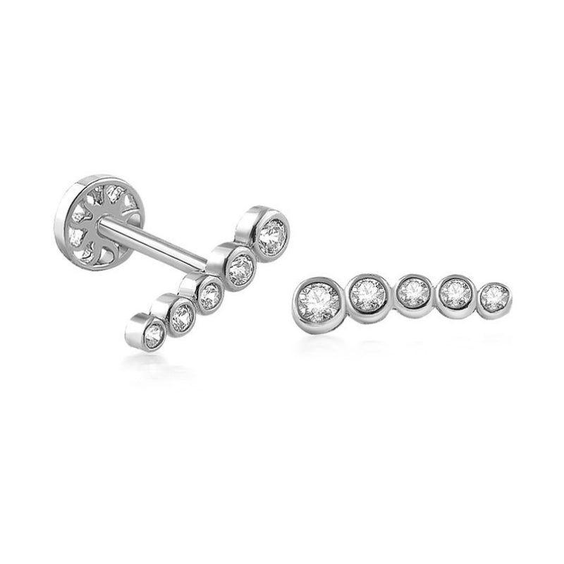0.40 Ct Bezel Setting Diamond Stud Earrings In Rose Gold 950 Platinum Natural Diamond