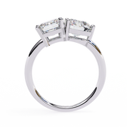 4.25 Ct Lab Created Diamond Rings Toi Et Moi Emerald And Round White