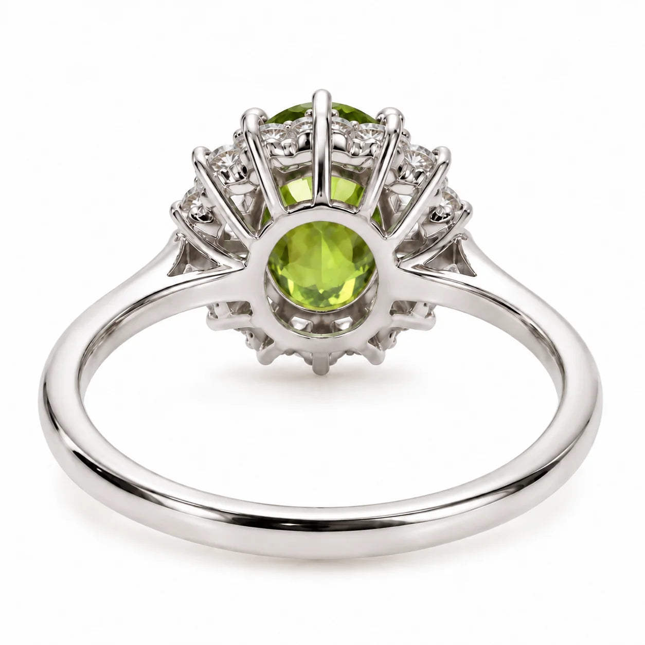 4.70 Carat Green Oval Diamond Halo Ring