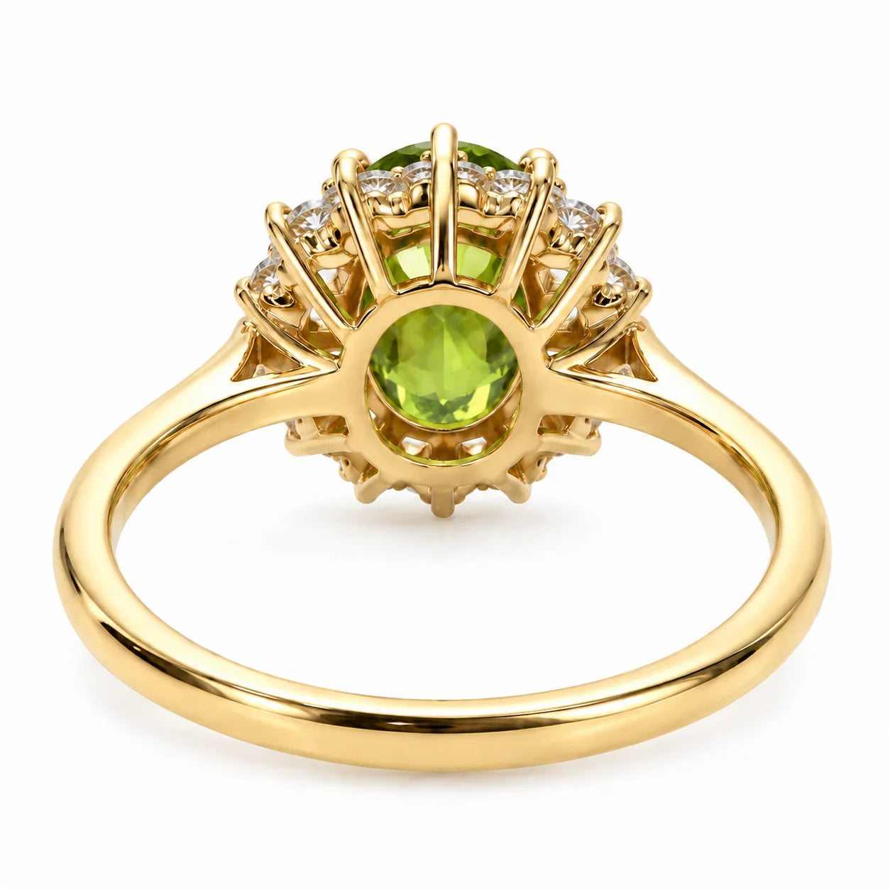 4.70 Carat Green Oval Diamond Halo Ring
