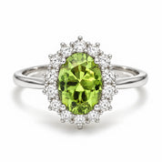 4.70 Carat Green Oval Diamond Halo Ring