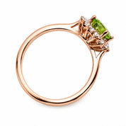 4.70 Carat Green Oval Diamond Halo Ring