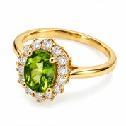 4.70 Carat Green Oval Diamond Halo Ring