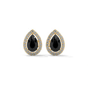 Shop 4 Carat Pear Cut Black Diamond Halo Stud Earrings Screw Back