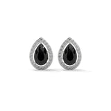 Shop 4 Carat Pear Cut Black Diamond Halo Stud Earrings Screw Back