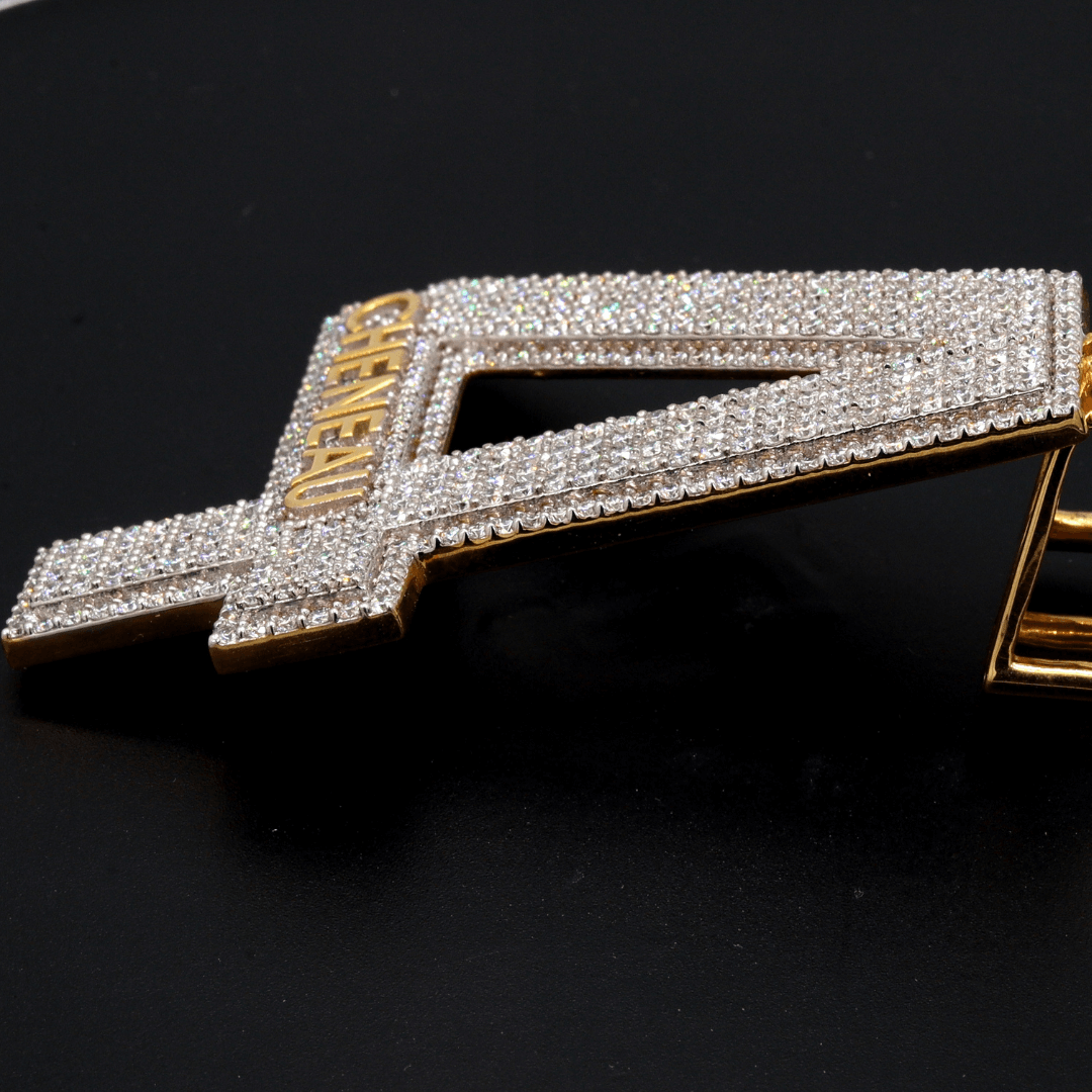 7 Ct Round Cut "4 Number" Hip-hop Lab Diamond Pendant