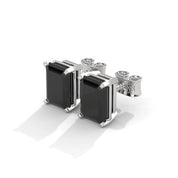 4.20 Ct Emerald Cut Solitaire Black Diamond Earrings