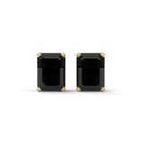 4.20 Ct Emerald Cut Solitaire Black Diamond Earrings