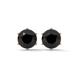 Shop 3.86 Carat Round Cut Prong Set Black Diamond Stud Earrings