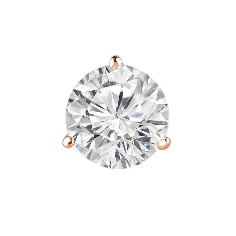 1 Carat Round Shape Solitaire Prong Set Diamond Stud Earrings