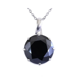 5 Ct Round Cut Diamond Solitaire Prong Set Black Diamond Pendant Necklace