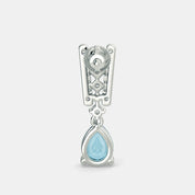 5 Ct Pear Cut Prong Set Blue Lab Diamond Dangle Earrings