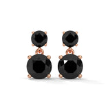 Luxury 5.08 Carat Round Cut Black Diamond Drop Earrings