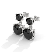 Luxury 5.08 Carat Round Cut Diamond Black Diamond Drop Earrings