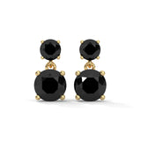 Luxury 5.08 Carat Round Cut Diamond Black Diamond Drop Earrings