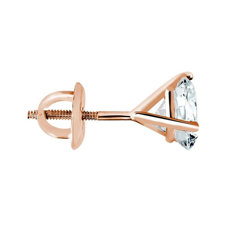 1 Carat Round Shape Solitaire Prong Set Diamond Stud Earrings Lab diamond
