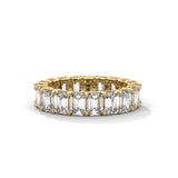 6.38 Ct Emerald Lab Diamond Eternity Band Yellow Gold