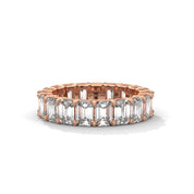 6.38 Ct Emerald Lab Diamond Eternity Band Yellow Gold 18K Rose Gold Natural Diamond