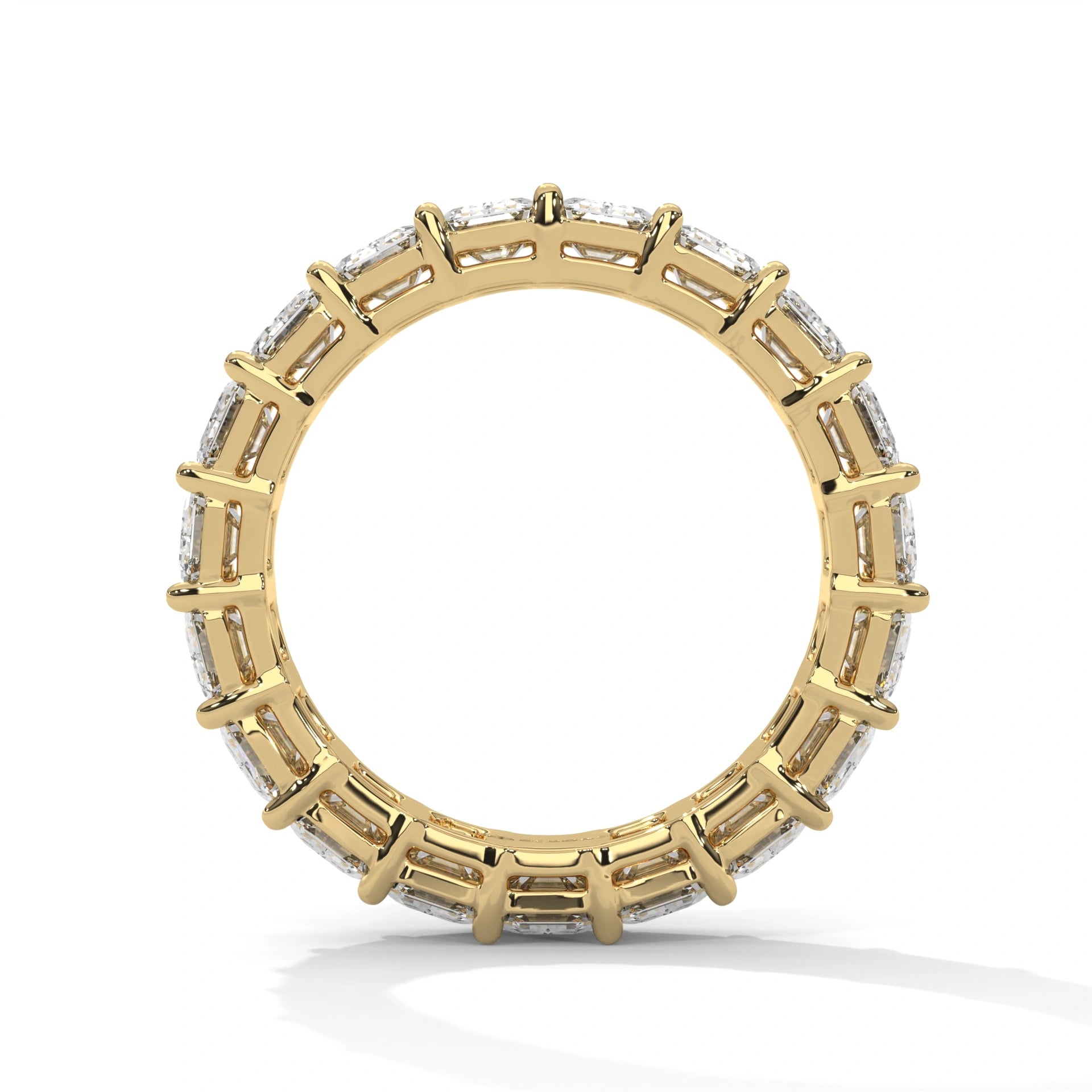 6.38 Ct Emerald Lab Diamond Eternity Band Yellow Gold