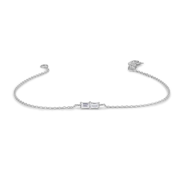 0.14 Ct Baguette Cut Diamond Bracelet 950 Platinum Natural Diamond