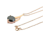 2 Ct Round Cut Diamond Solitaire Black Diamond Pendant