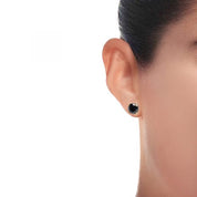 Round Cut Diamond Black Diamond Stud Earrings