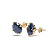 Round Cut Diamond Black Diamond Stud Earrings