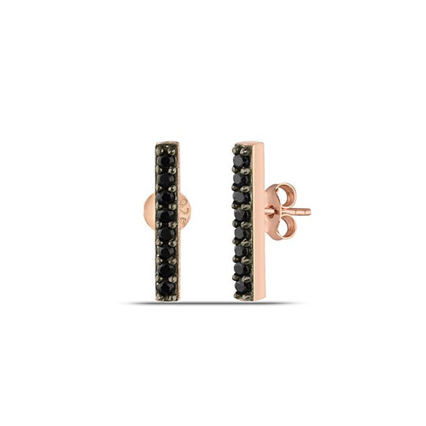 Minimalist 0.40 Ct Round Black Diamond Solitaire Stud Earrings