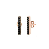 Minimalist 0.40 Ct Round Black Diamond Stud Earrings