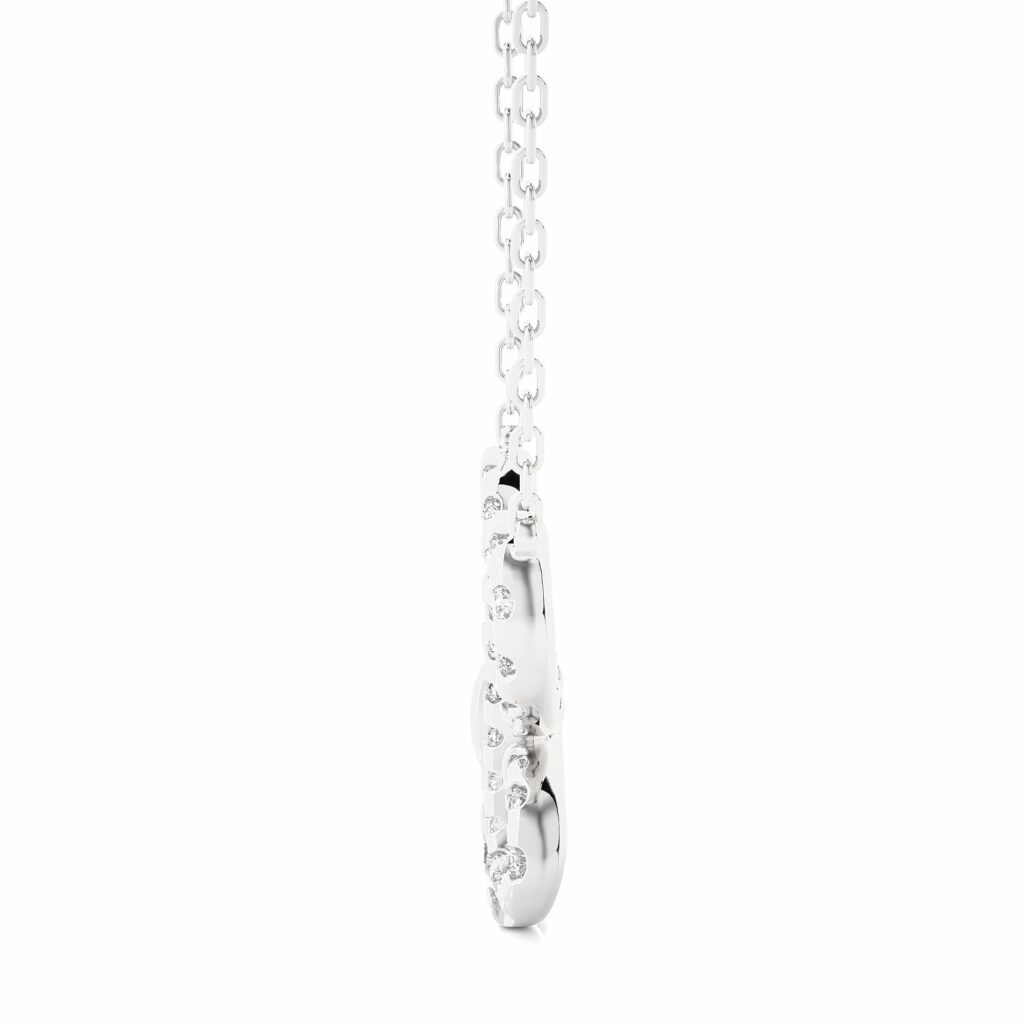 0.40 Carat Round Cut Prong Setting Butterfly Diamond Necklace In White Gold