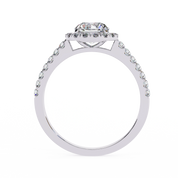 1.78 Ct Halo Diamond Ring Lab Created With Accent Stones White