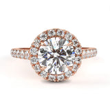 1.78 Ct Halo Diamond Ring Lab Created With Accent Stones