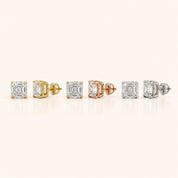 Asscher Cut Diamond Stud Earrings in Multiple Settings