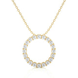 Round Shape Lab Diamond Prong Set Eternity Circle Necklace In White Gold