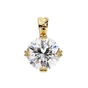 2 Ct Classic Round Cut Diamond Necklace Yellow Gold