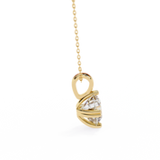 2 Ct Classic Round Cut Diamond Necklace Yellow Gold