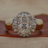 2.61 Carat Oval Diamond Cocktail Ring in Gold for Women