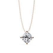 2 Ct Cushion Cut Diamond Solitaire Pendant Necklace in White Gold Lab Diamond