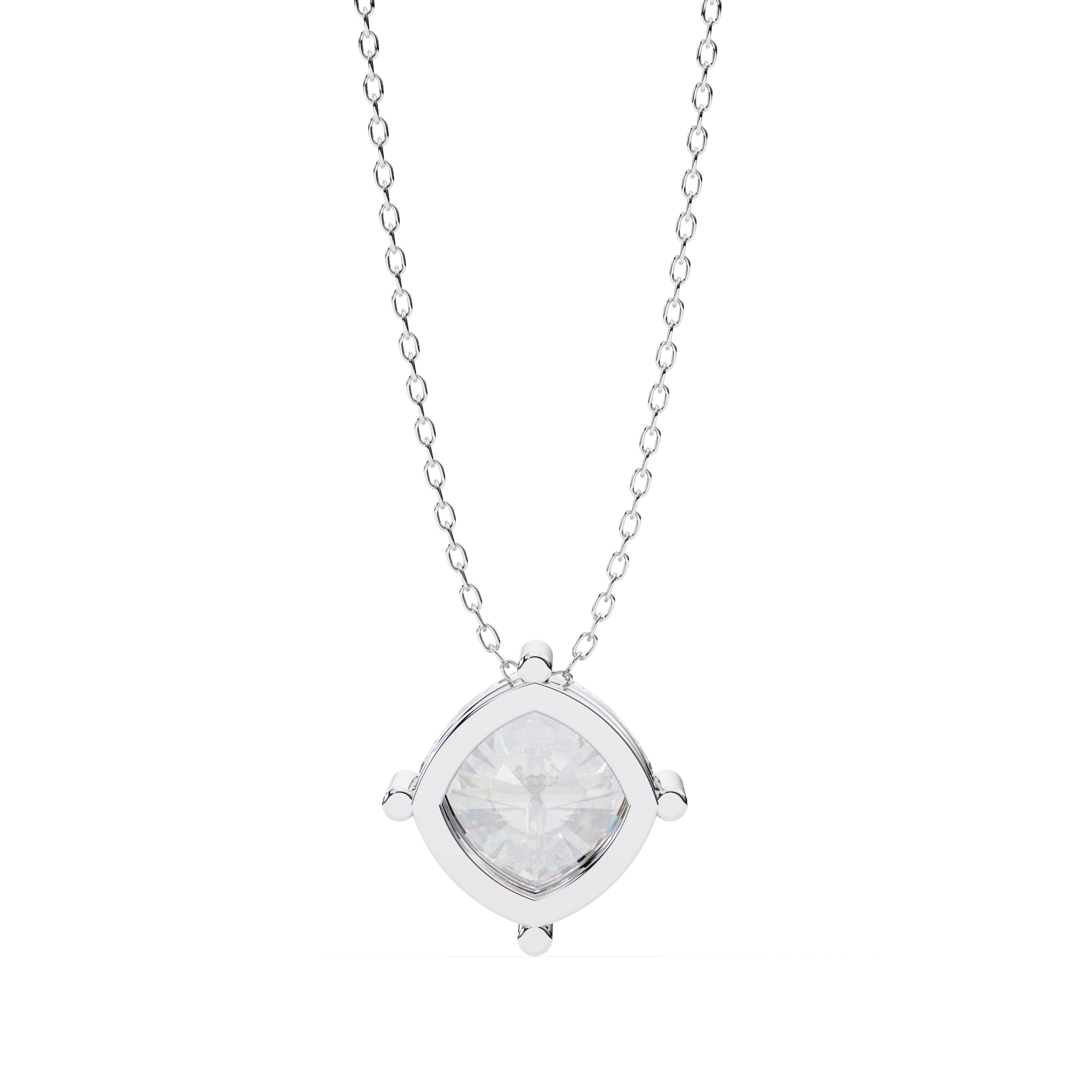 2 Ct Cushion Cut Diamond Solitaire Pendant Necklace in White Gold