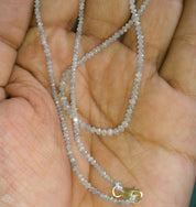 18 Inch Gray Diamond Beads Necklace