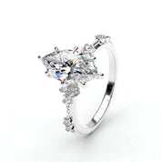 2.18ct Marquise Lab Diamond Ring with Accent Stones