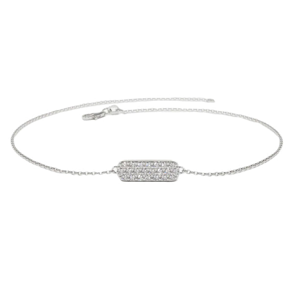 0.55 Ct Round Cut Bar Setting Diamond Bracelet 950 Platinum Natural Diamond