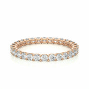 1.05 Ct Round Cut Shared Prong Diamond Eternity Band In Yellow Gold 18K Rose Gold Natural Diamond